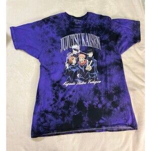 Jujutsu Kaisen T-Shirt Men's 2XL Purple Tie-Dye Gojo Itadori Fushiguro Kugisaki